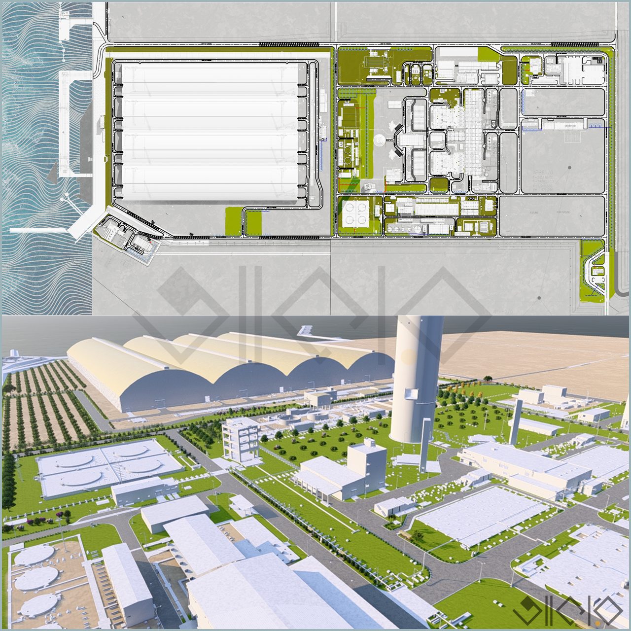 MTb 1200 MW powerplant — landscape design by Studio Akaar